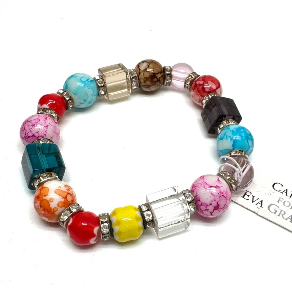 Carol for Eva Graham Multicolor Beaded Stretch Bracelet